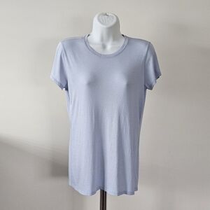 VINCE Pima Cotton & Modal Short Sleeve Tee - Periwinkle Blue - Size Medium
